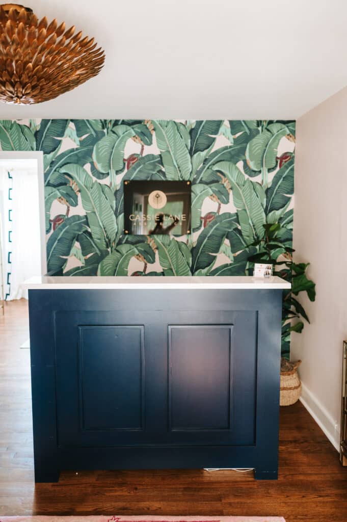 The front room in the Cassie Lane Aesthetics office.